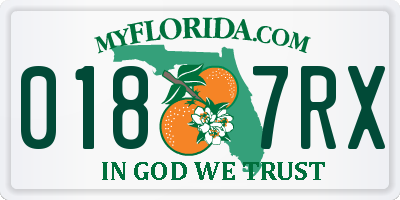FL license plate 0187RX