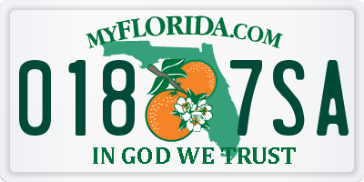 FL license plate 0187SA