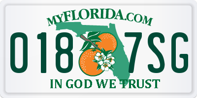 FL license plate 0187SG