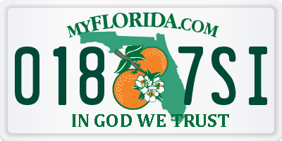 FL license plate 0187SI