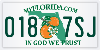 FL license plate 0187SJ