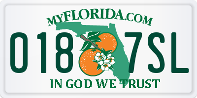 FL license plate 0187SL