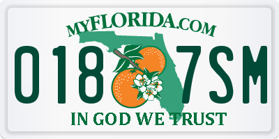 FL license plate 0187SM