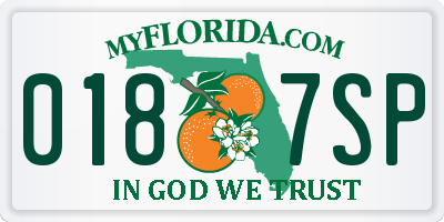 FL license plate 0187SP