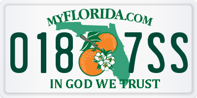 FL license plate 0187SS