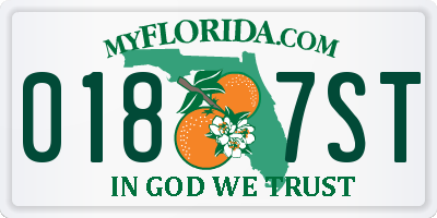 FL license plate 0187ST