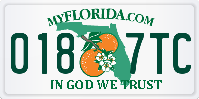 FL license plate 0187TC
