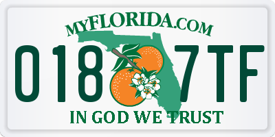 FL license plate 0187TF