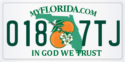 FL license plate 0187TJ