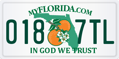 FL license plate 0187TL