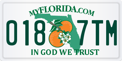 FL license plate 0187TM