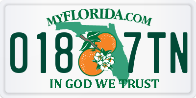 FL license plate 0187TN