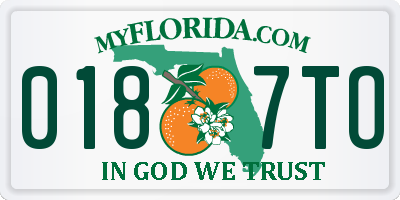 FL license plate 0187TO