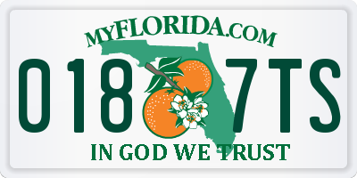 FL license plate 0187TS