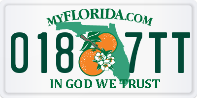 FL license plate 0187TT
