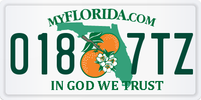 FL license plate 0187TZ