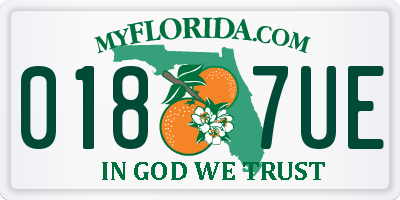FL license plate 0187UE