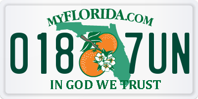 FL license plate 0187UN
