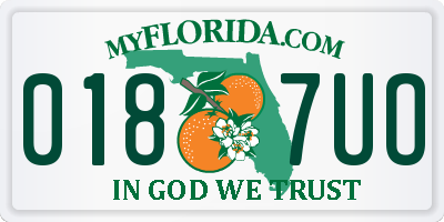 FL license plate 0187UO