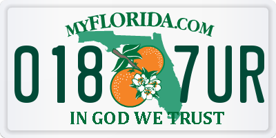 FL license plate 0187UR