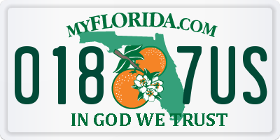 FL license plate 0187US