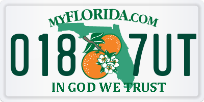 FL license plate 0187UT