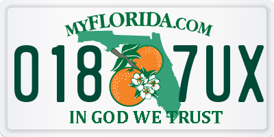 FL license plate 0187UX