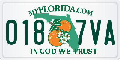 FL license plate 0187VA