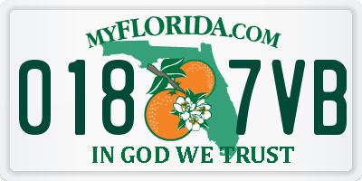 FL license plate 0187VB