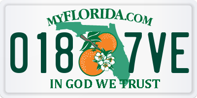 FL license plate 0187VE