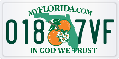 FL license plate 0187VF