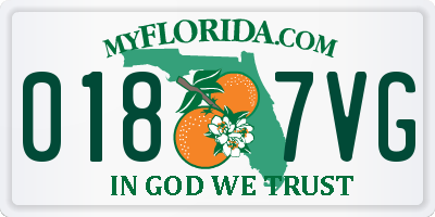 FL license plate 0187VG