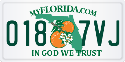 FL license plate 0187VJ