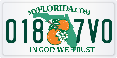 FL license plate 0187VO