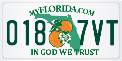FL license plate 0187VT