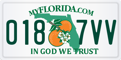 FL license plate 0187VV