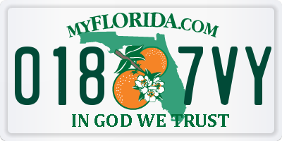 FL license plate 0187VY