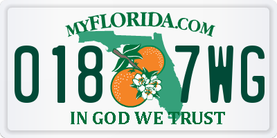 FL license plate 0187WG
