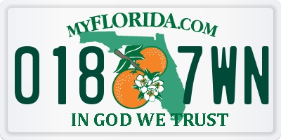 FL license plate 0187WN