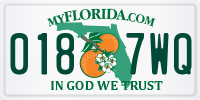FL license plate 0187WQ
