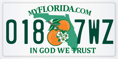 FL license plate 0187WZ