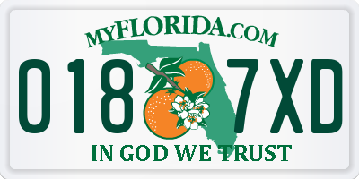 FL license plate 0187XD