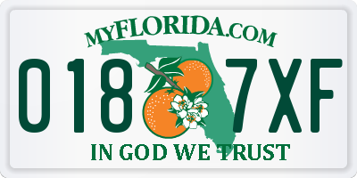FL license plate 0187XF