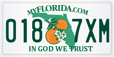 FL license plate 0187XM