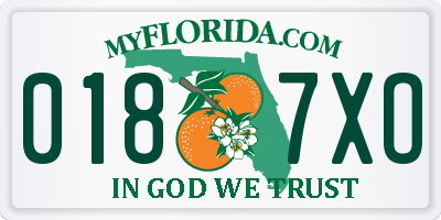 FL license plate 0187XO
