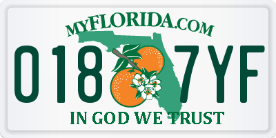 FL license plate 0187YF