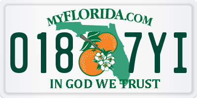 FL license plate 0187YI