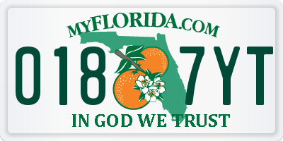 FL license plate 0187YT