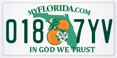 FL license plate 0187YV