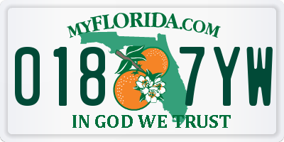 FL license plate 0187YW